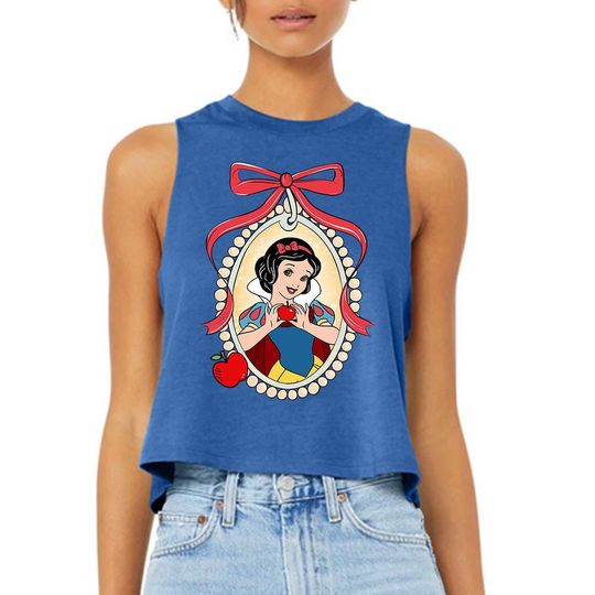 Snow White Ribbon (A) - Crop Racerback Tank, Snow White Tee, Magic Kingdom Trip, Retro Fairy tale Shirt, Poison Apple shirt