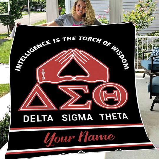Personalized Delta Sigma Theta Blanket | Custom Name |  Sorority Gift