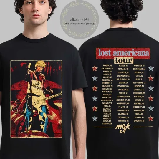 Machine Gun Kelly MGK Lost Americana Tour 2026 Double Sided T-Shirt