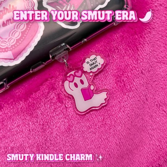 Funny Ghost Kindle Charm | Smut Reader Accessory | Cute BookTok Charm | Ereader & Kobo Accessory | Romance Reader Gift
