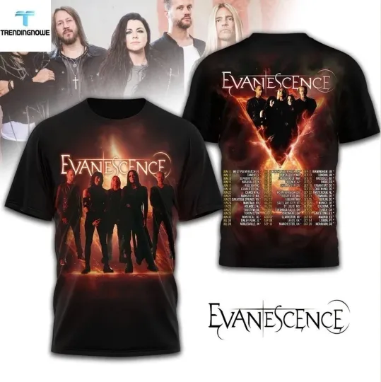 Evanescence World Tour 2026 3D AOP T-Shirt