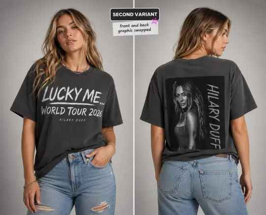 Hilary Duff Lucky Me World Tour 2026 Reprint T-shirt