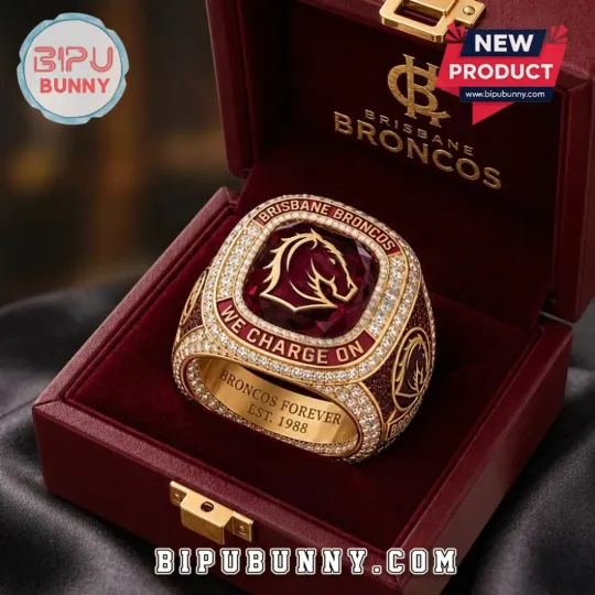 Brisbane Broncos We Charge On Gold Championship Ring