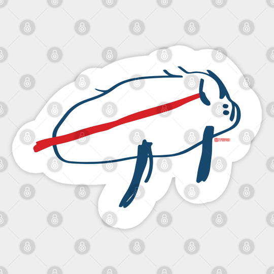 Josh Allen Buffalo Bills Potato Drawing - Buffalo Bills - Sticker