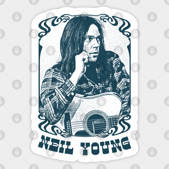 Neil Young // Vintage Style Retro Fan Art - Neil Young - Sticker