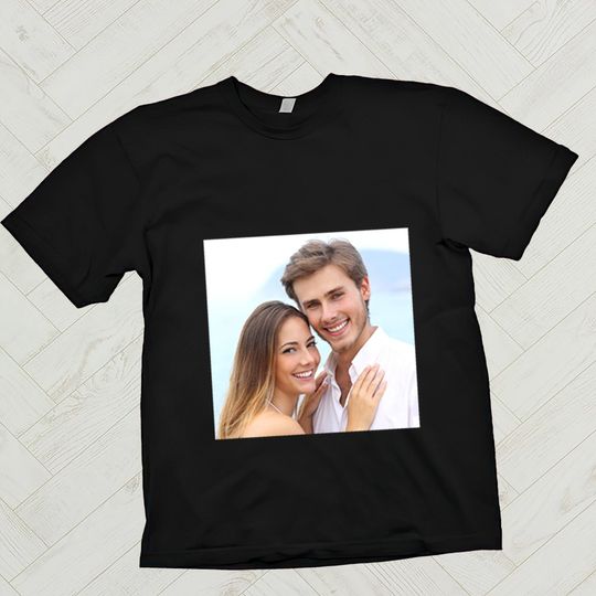 Custom photo T-Shirt Men's Cotton Black & White