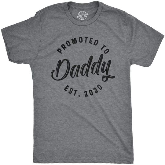 T-Shirts Mens Promoted to Daddy 2020 T Shirt Fathers Day for New Best Dad Ever Husband
