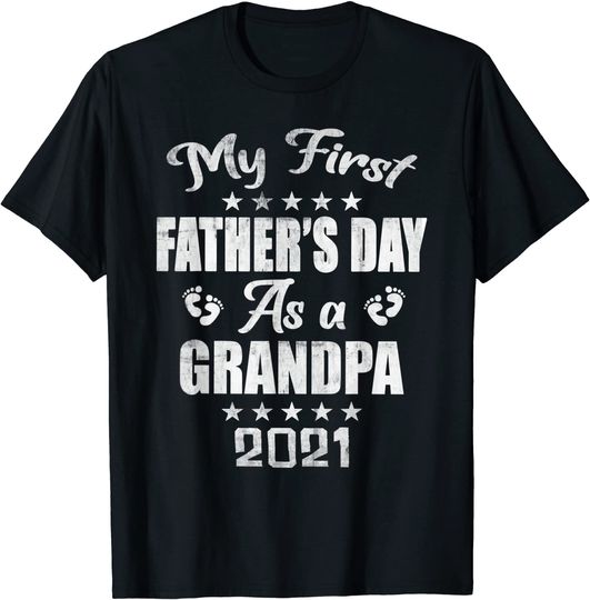 Mens My First Father's Day As a Grandpa - New Baby Announcement T-Shirt