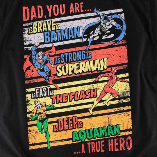Justice League True Hero Dad Father's Day T Shirt