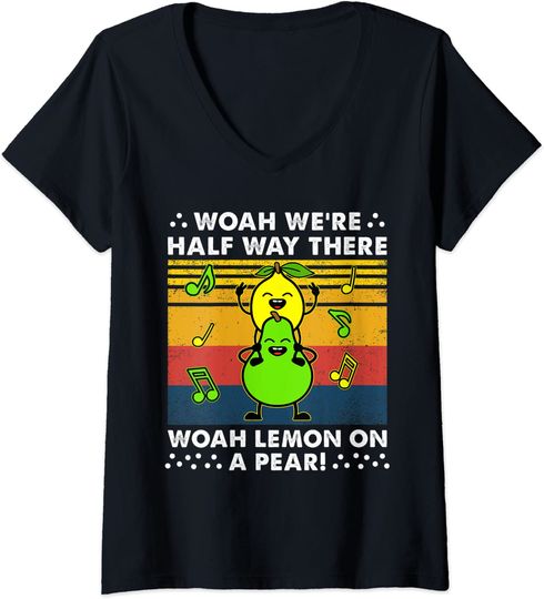 Womens Lemon On A Pear | Funny Foodie Lyric classic song women kids V-Neck T-Shirt