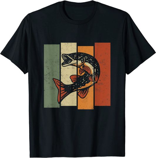 Northern Pike Retro Fishing Gift for Fisherman Men Women T-Shirt