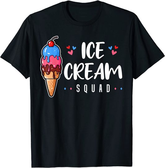 Ice Cream Squad Sweet Frozen Dessert Sorbet Gelato Lover T-Shirt