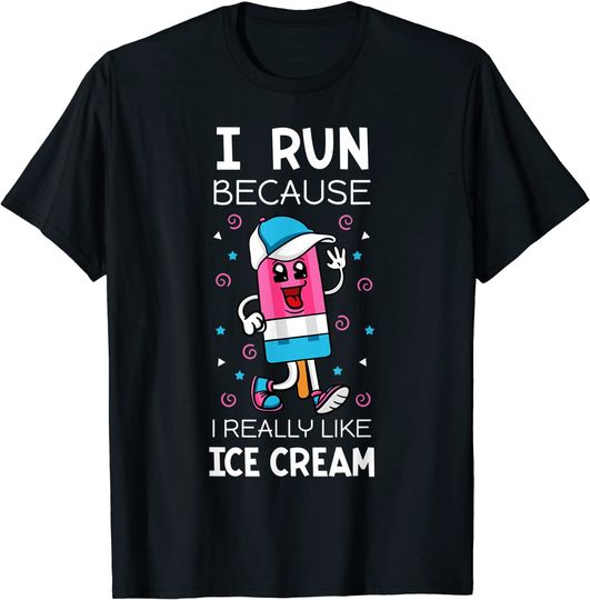 Ice Cream Runner Cone Frozen Sweet Gelato Running Sorbet T-Shirt