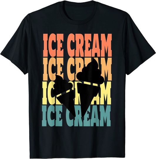 ice cream cones color gradient vintage t-shirt