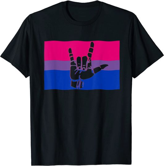 Bisexual Pride Flag and Love Sign, LGBT Gift T-Shirt