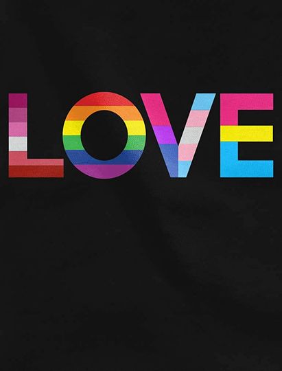 Love is Love Gay Pride Top Rainbow Flag Heart LGBT T-Shirt