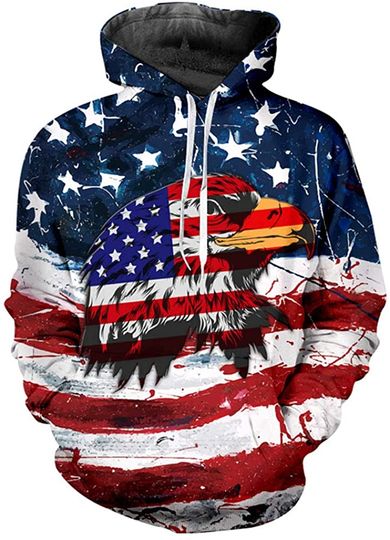 Discover Us American Flag Hoodie for Men Women Cool Sweatshirts Pullover Hoodie with Designs