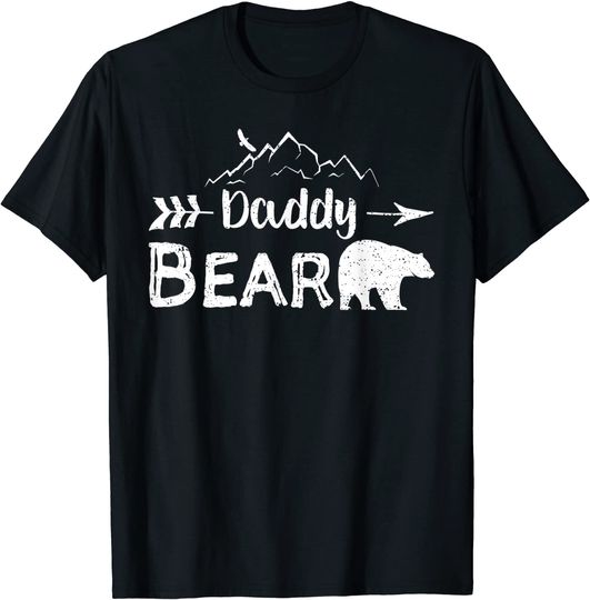 Mens Daddy Bear Shirt Matching Family Mama Papa Bear Camping Gift