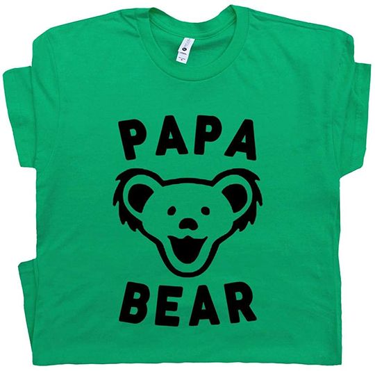 Papa Bear T Shirt Best Grateful Dad Ever Tee Worlds Okayest for Daddy Deadhead Hippie