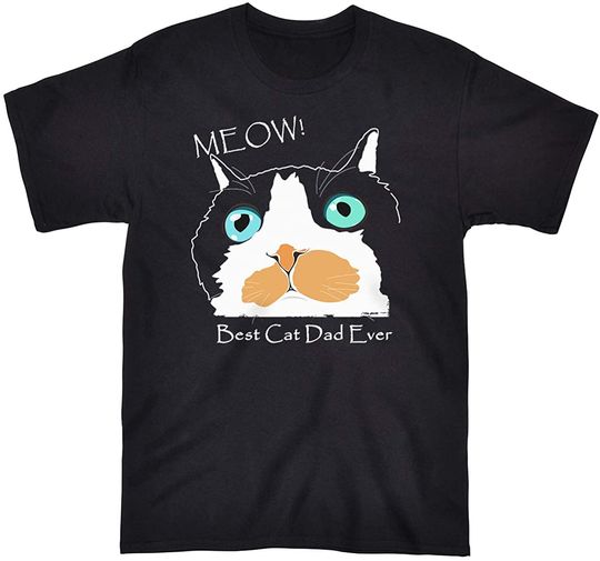 Hisayhe Funny Cat Shirt Best Cat Dad Ever Cute Kitty Graphic T-Shirt