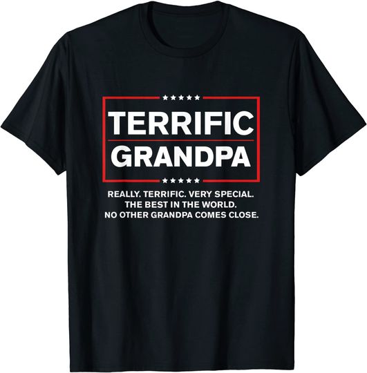 Fathers Day Gift for Terrific Grandpa Donald Trump Sign T-Shirt