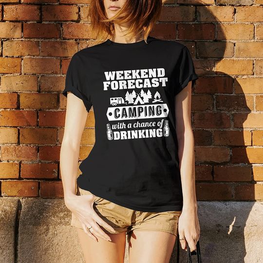 UGP Campus Apparel Weekend Forecast Camping with a Chance of Drinking T-Shirt