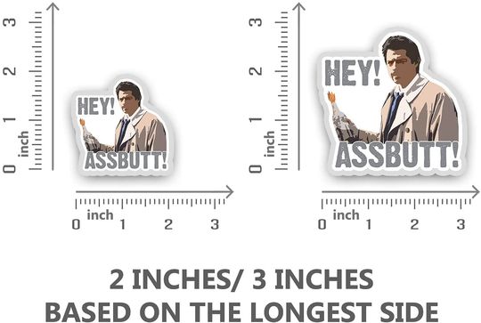 Castiel Hey Assbutt Sticker 3"