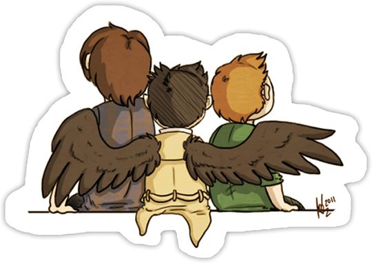 Sam Dean and Castiel Sticker 3"