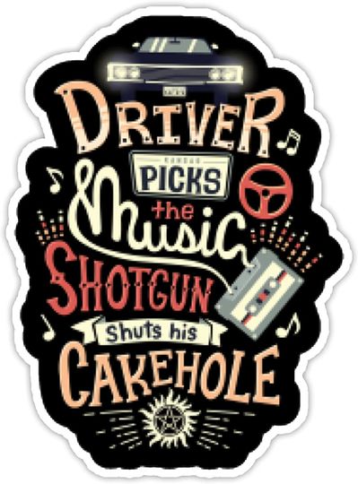Driver Chooses The Music A Shotgun Closes Its Hole Sticker 3"