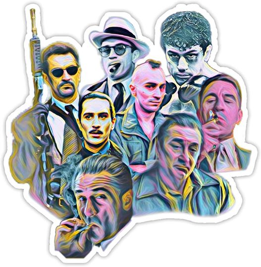 Goodfellas Robert De NIRO Painting Goodfellas Irishman Casino Godfather Heat Taxi Untouchable Enraged Bull Sticker 3"