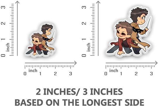 Dmon Dean and Castiel Sticker 3"