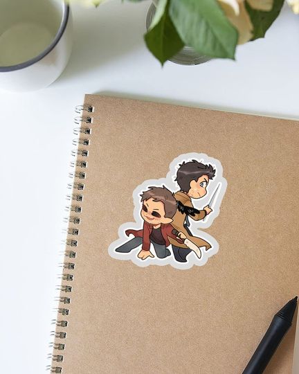 Dmon Dean and Castiel Sticker 3"