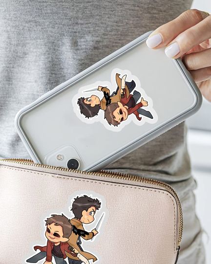 Dmon Dean and Castiel Sticker 3"