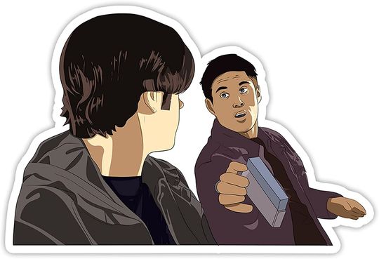 Dean Winchester Driver Picks The Music Shotgun Shuts His Cake Hole Sticker 3"