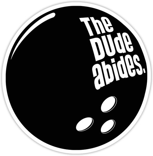 The Big Lebowski LE Dude ABIDE64 Sticker 2"