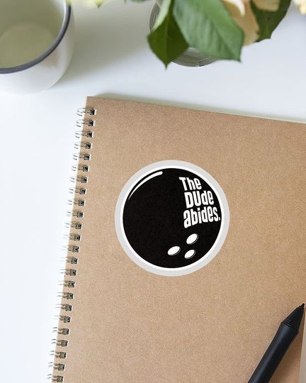 The Big Lebowski LE Dude ABIDE64 Sticker 2"