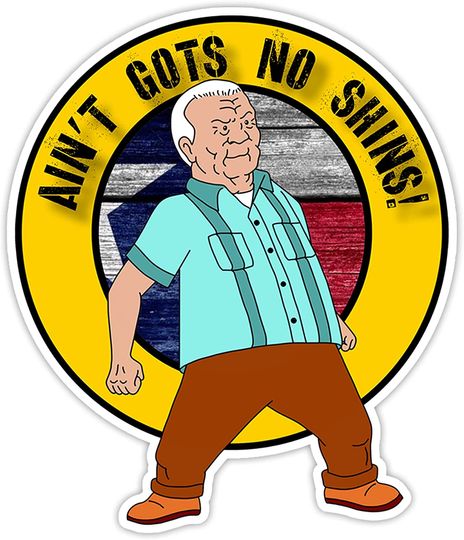 King of The Hill Cotton Hill The Texan Sticker 3"