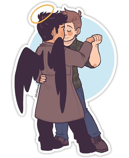 Sam Dean and Castiel Slow Dance Sticker 2"