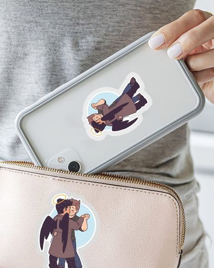 Sam Dean and Castiel Slow Dance Sticker 2"