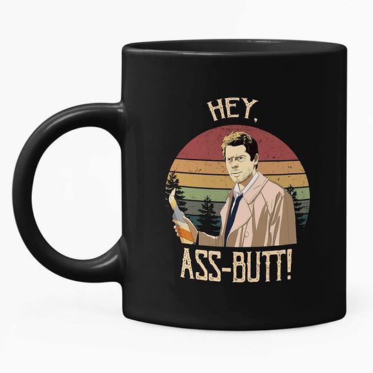 Castiel Hey, Ass Butt Circle Mug Mug 15oz