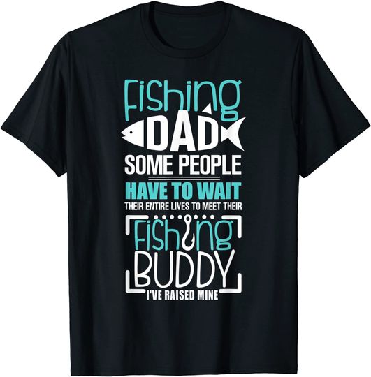 Mens Fishing Dad Funny Father Kid Matching T-Shirt