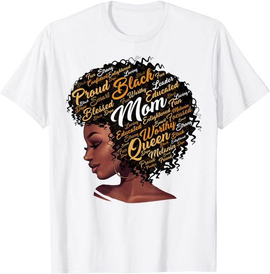 Happy Mother’s Day Black Mom Queen Afro African Woman T-Shirt