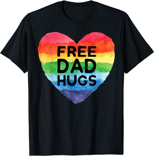 Free Dad Hugs LGBT Pride Gay Pride Parades Rainbow Flag Lgbt T-Shirt