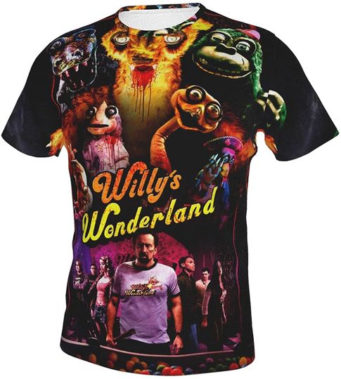 Willy's Joyful Wonderland 3D Shirt Four Season Men T Shirts Tops Casual Male O-Neck Short Sleeves Shirts,