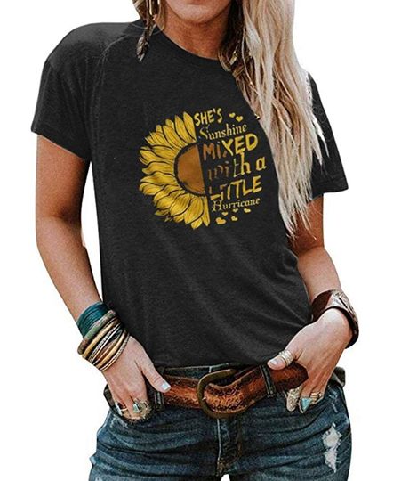 Cicy Bell Cute Sunflower Graphic T-Shirts