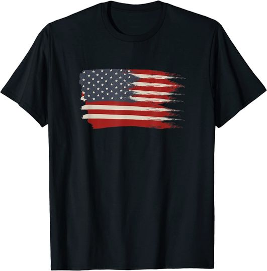 Vintage Distressed American Flag 4th July USA Patriot Gift T-Shirt