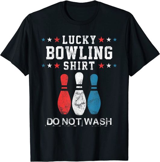Discover Lucky Bowling Gift T-Shirt For Men Husband Dad Or Boys