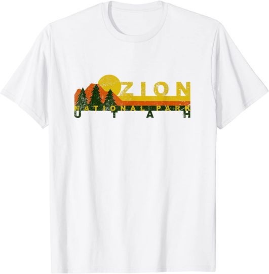 Zion National Park Sunny Mountain Treeline T-Shirt