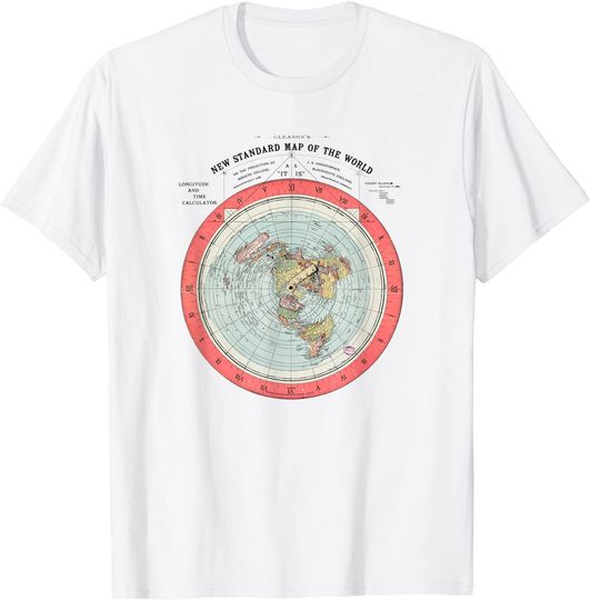 Flat Earth Theory World Map - Funny Conspiracy Theory Shirt T-Shirt