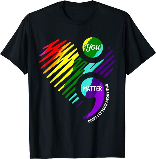 Semicolon Mental Health Awareness Shirt T-Shirt